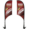 Double Sided Portable Half Drop Car Flag - Non-Adjustable Base